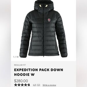 NWT fjallraven down jacket womens medium Expedition